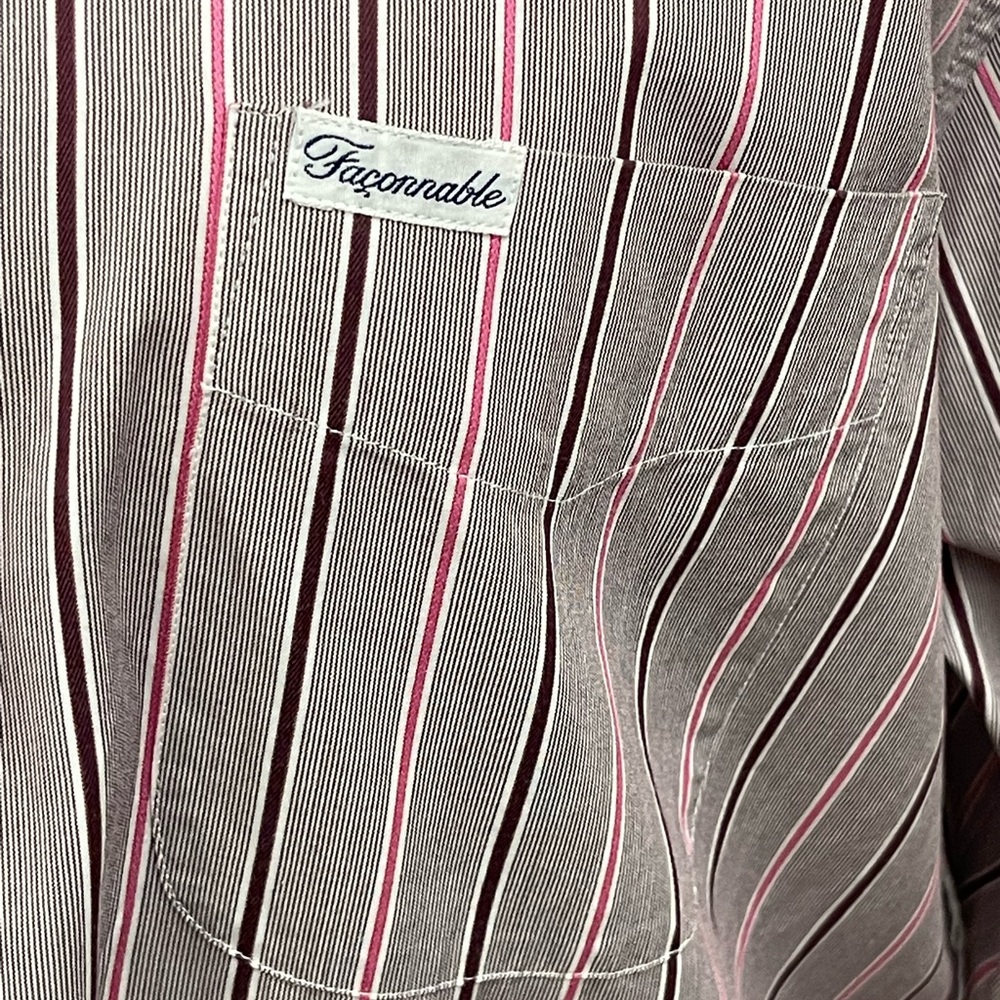 Faconnable Striped Button Down Top - image 3
